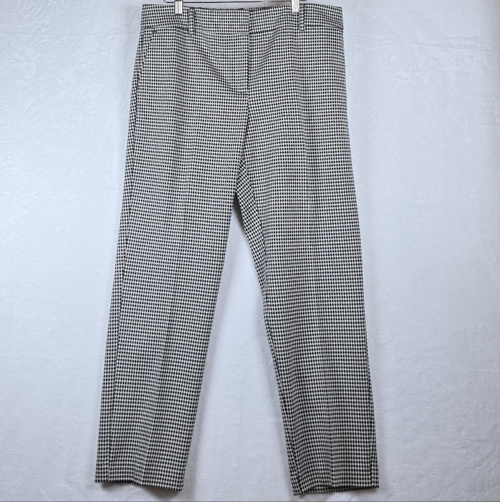 Ann Taylor Factory The Straight Trousser Women's Sz. 12 Houndstooth Plaid Pants